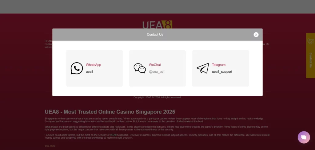 Ways to Contact UEA8 Support